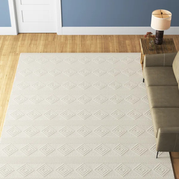 Latrissa Flatweave Wool Beige Area Rug | Wayfair North America
