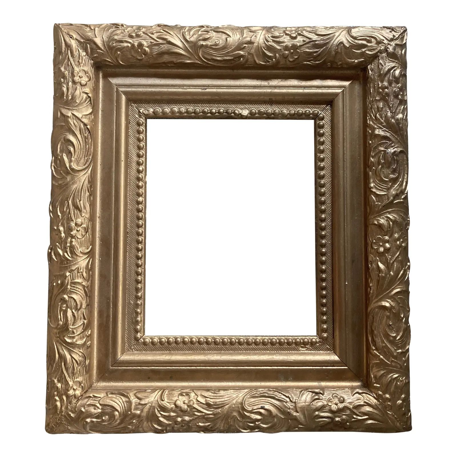 Ornate Antique Frame Painted Gold | Chairish