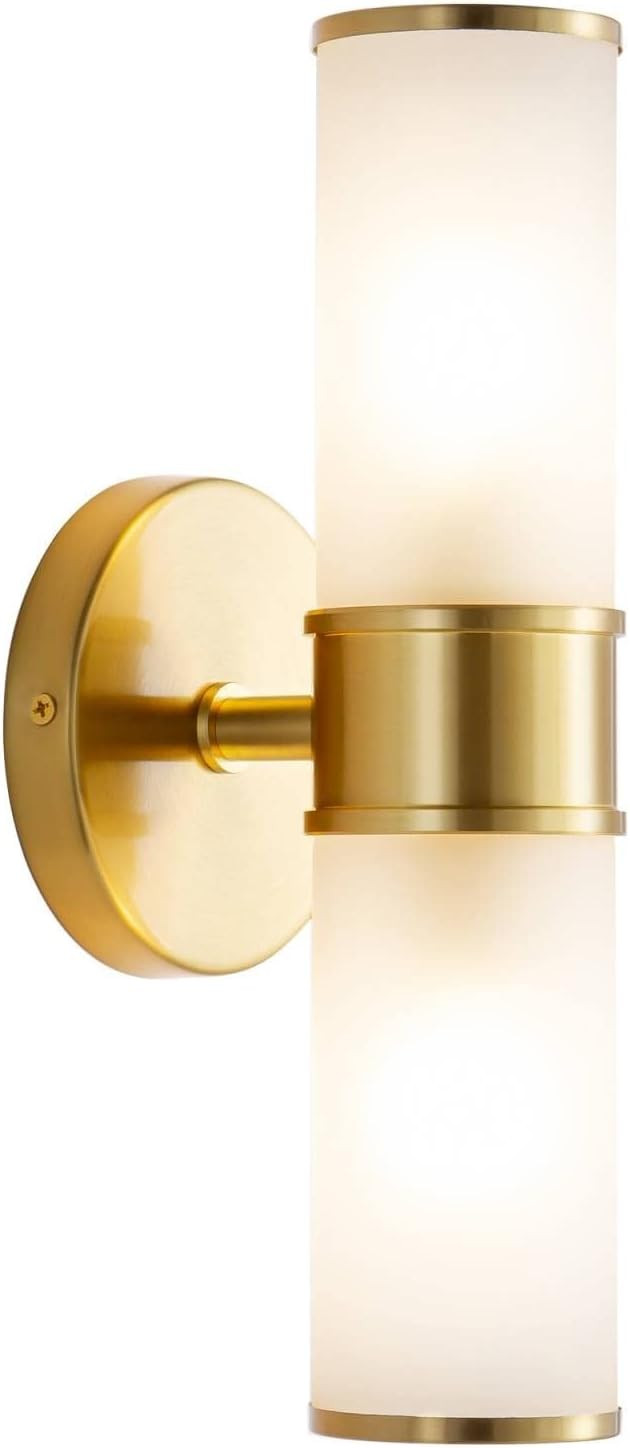 Wall Sconces with Frosted Glass Shade HAHZT Gold Vanity Light Wall Lights for Bedroom Living Room... | Amazon (US)