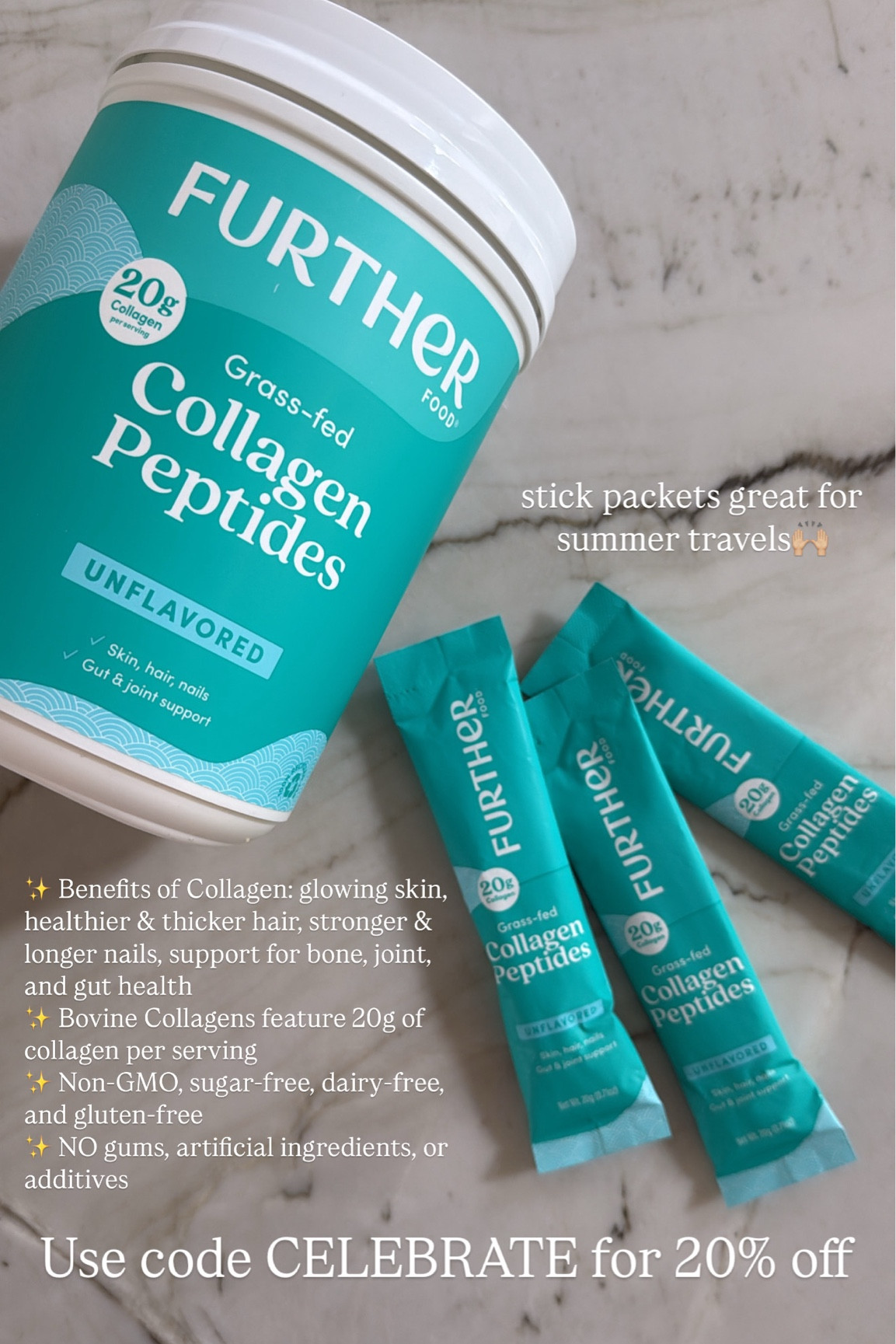 Further Food collagen peptides! I love this collagen and you can get 20% off this weekend with code CELEBRATE 

#LTKBeauty #LTKActive
