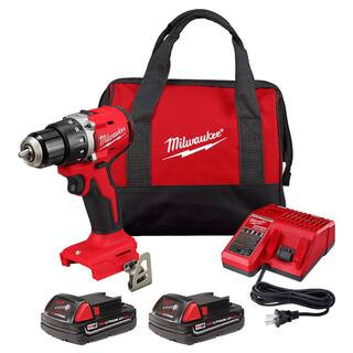M18 18V Lithium-Ion Brushless Cordless 1/2 in. Compact Drill/Driver Kit with Two 2.0 Ah Batteries... | The Home Depot
