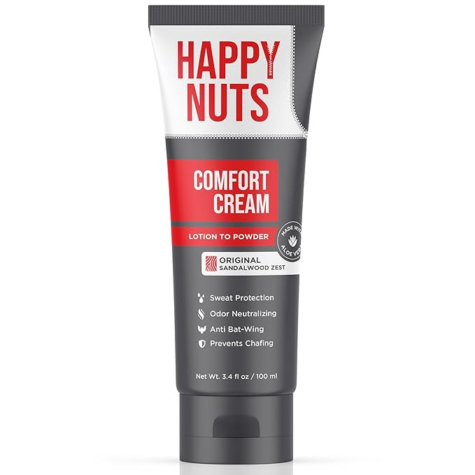 HAPPY NUTS Comfort Cream Deodorant For Men: Anti-Chafing Sweat Defense, Odor Control, Aluminum-Fr... | Amazon (US)