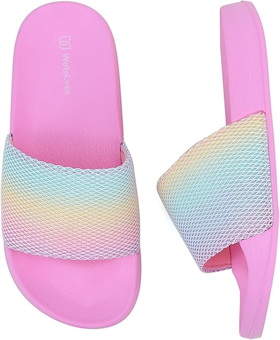Amazon.com | WateLves Girls & Boys Slide Sandals Kids Summer Slippers Slip On for Outdoor Beach P... | Amazon (US)