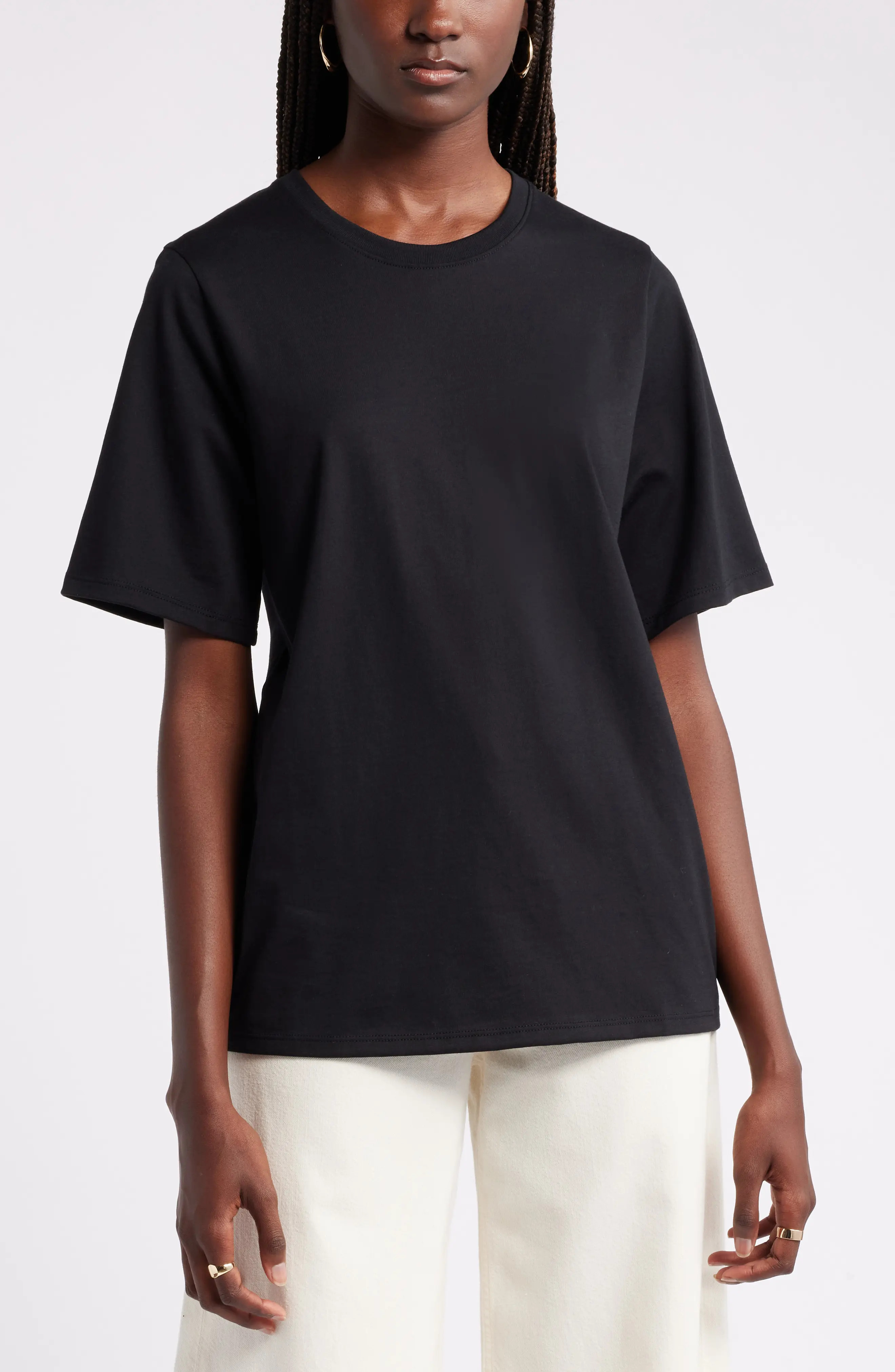 Relaxed Fit Pima Cotton Crewneck T-Shirt (Women) | Nordstrom | Nordstrom
