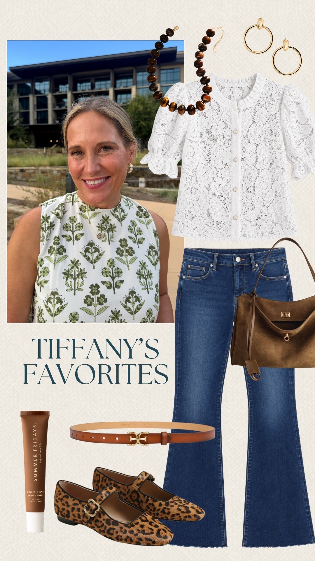 Tiffany’s favorites are giving fall with this Amazon blouse and bag paired with dark denim and leopard print flats. I love the mix of the white lace, rich brown, and little pops of leopard. This would be so cute for brunch, shopping, or a casual lunch date.

#LTKSeasonal #LTKOver40 #LTKMidsize