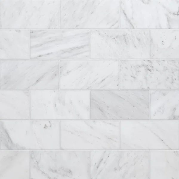 Arabescato Carrara 6"x12" Honed Marble Field Tile | Wayfair North America