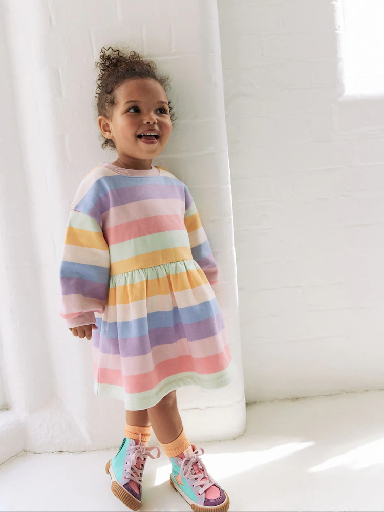 Rainbow Striped Sweat Dress (3mths-7yrs) | Next US