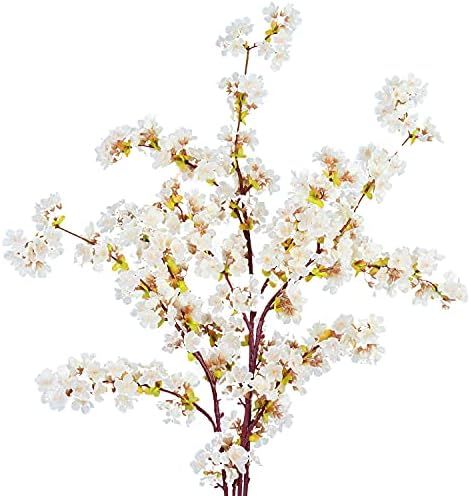 Sggvecsy Artificial Cherry Blossom Branches 39 Inch Silk Tall Stems Peach Branches for Home Weddi... | Amazon (US)