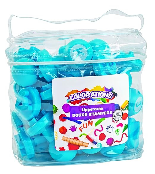 Colorations Alphabet Dough Stampers Set, Uppercase Letters – Set of 26 Letter Stamps, Fun ABC L... | Amazon (US)