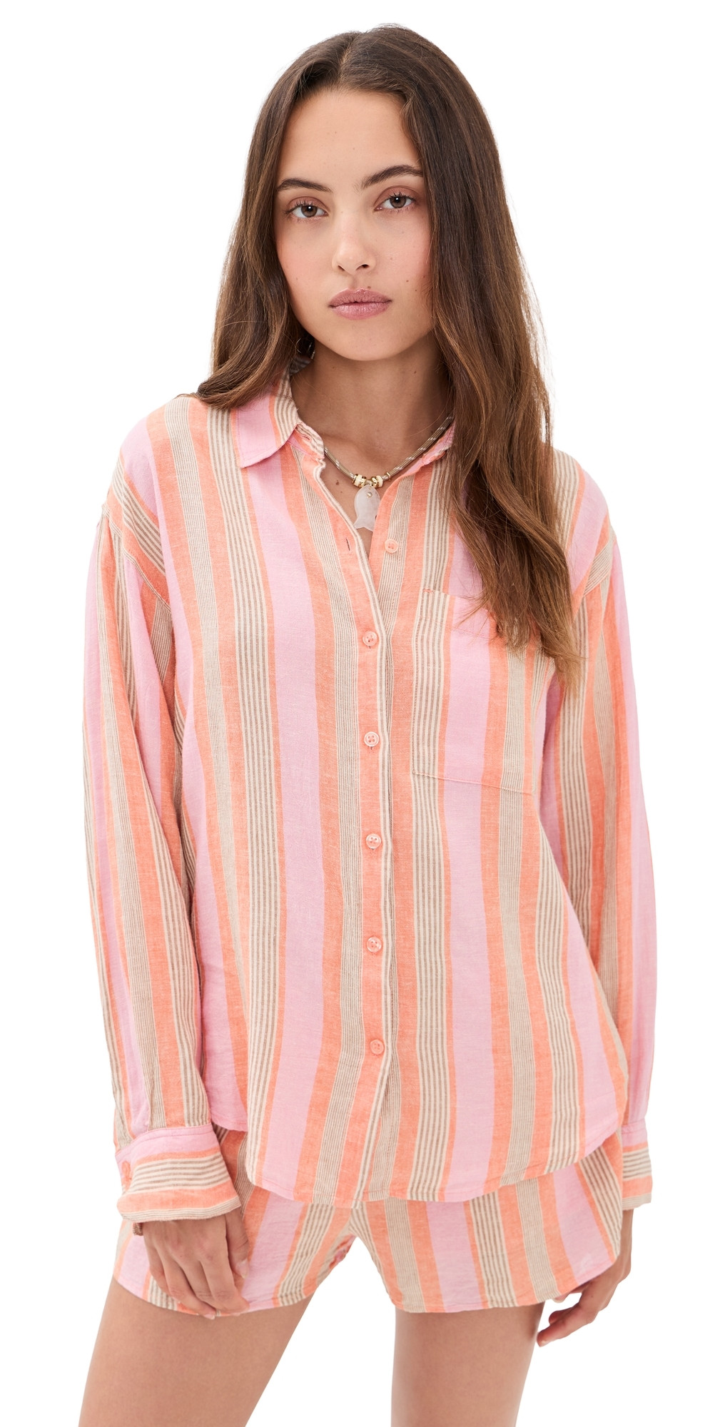 Z Supply Perfect Striped Button Up Tiger Lily S | Shopbop