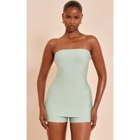 Sea Green Tailored Bandage Bandeau Top | PrettyLittleThing US