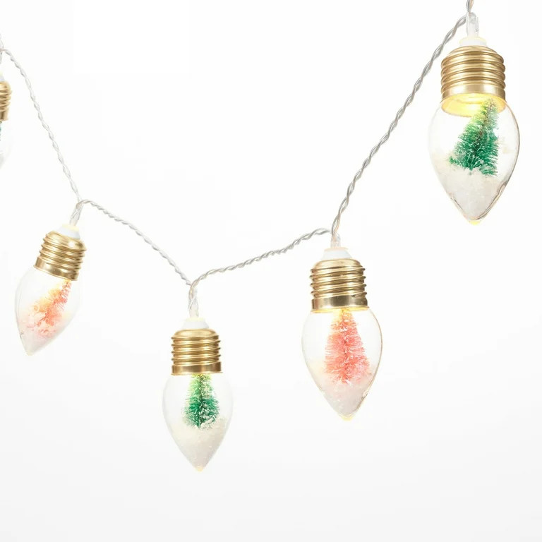 "O Christmas Tree" 10-Count Bottle Brush Tree C9 Lights, Packed Party | Walmart (US)