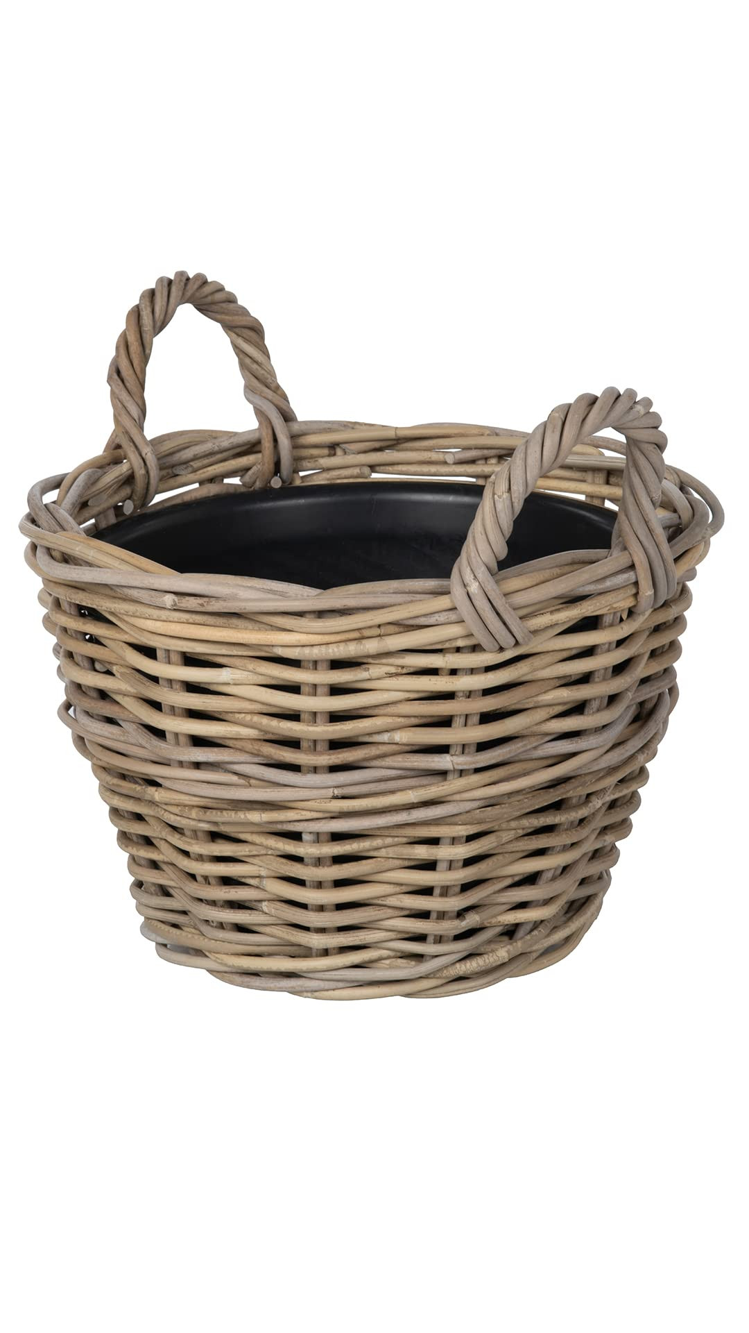 Rattan Kobo Indoor Outdoor Planter Basket with Ear Handles Plastic Pot Small 4 Gallon Soil Capaci... | Amazon (US)