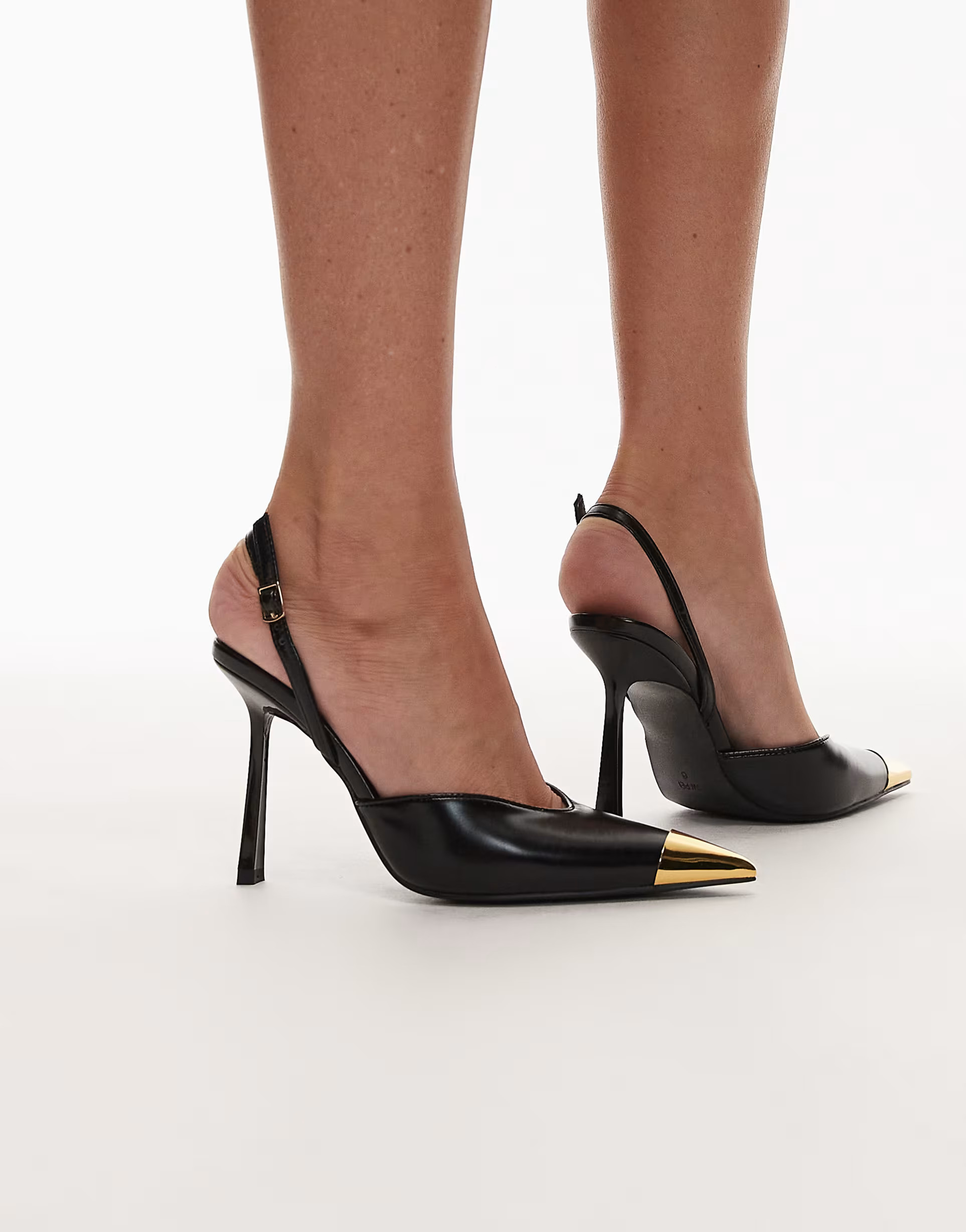 JW PEI Savannah slingback heels with metal toe detail in black | ASOS (Global)