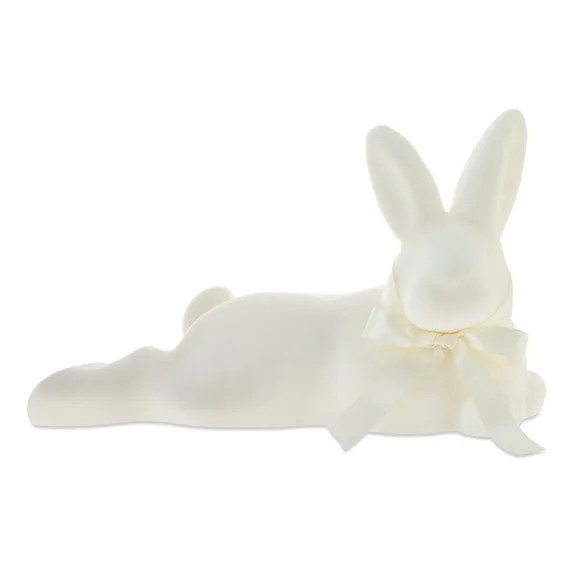 Flocked Laying Bunny Tabletop Decoration, Ivory, 10", Easter by Way To Celebrate | Walmart (US)