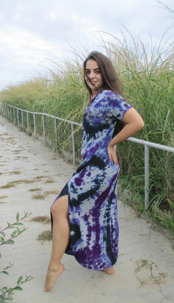 Loose Fit Boho Maxi Dress Comfy Tie Dye Dress With Pockets - Etsy | Etsy (US)