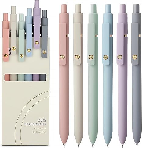 FIOVER Gel Pens, 6pcs 0.7mm Fine Point Black Ink, Smooth Writing Pens for Journaling, Nurse Aesth... | Amazon (US)