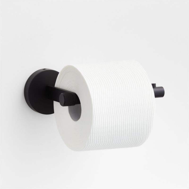 Modern Fluted Matte Black Wall-Mounted Toilet Paper Holder + Reviews | Crate & Barrel | Crate & Barrel