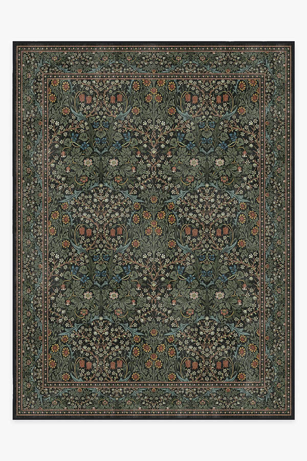 Morris & Co. Blackthorn Forest Green Rug | Ruggable