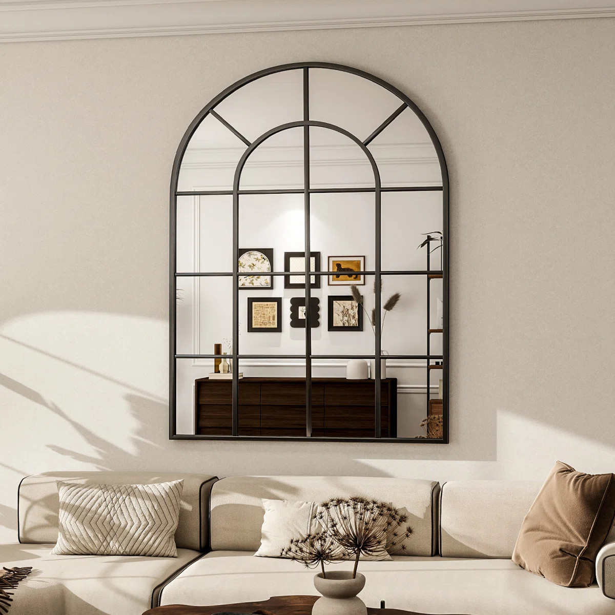 Arched Wall Mirror Aluminum Alloy Window Pannel Mirror Wall Decor | Wayfair North America
