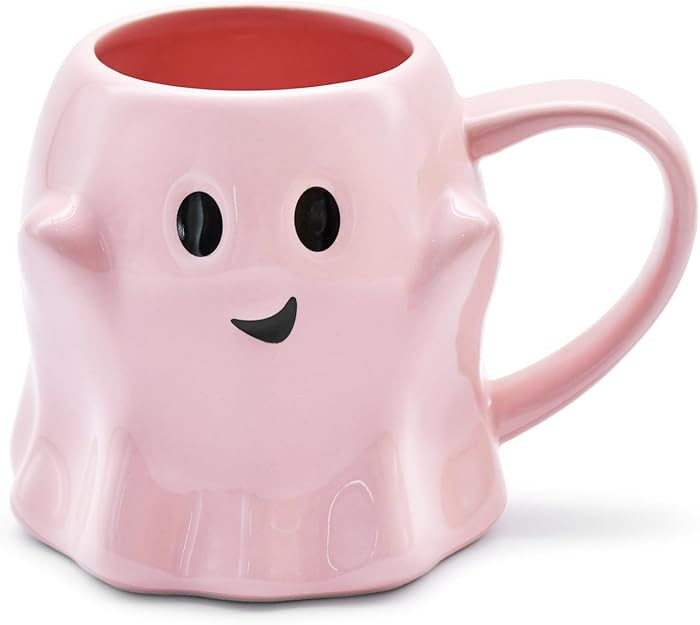 14 oz Halloween Ghost Coffee Mug - Cute Ceramic Ghost Pattern Ghostface Mug Coffee Cup Halloween ... | Amazon (US)