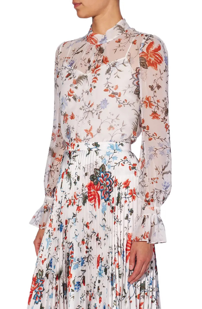 Barnaby Floral Print Sheer Voile Blouse | Nordstrom | Nordstrom