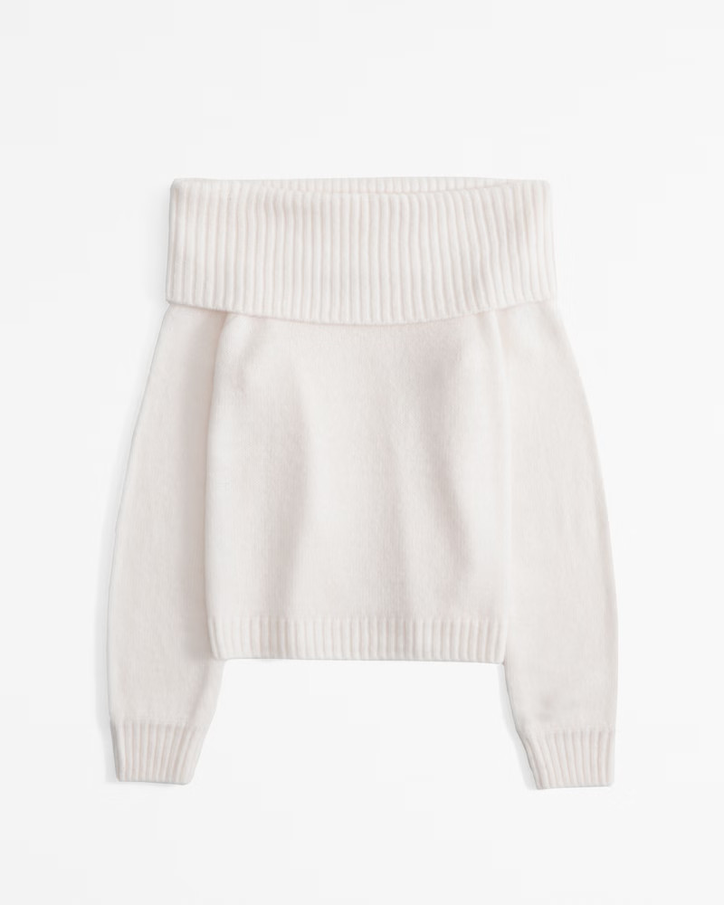 Abercrombie & Fitch Women's Off-The-Shoulder Sweater in Cream - Size S | Abercrombie & Fitch (US)