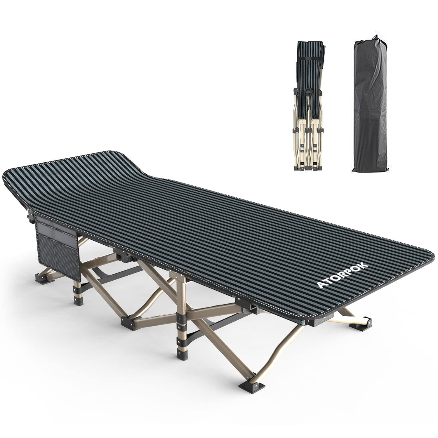 ATORPOK Camping Cot for Adults Comfortable, Tent Folding Cot for Sleeping, Lightweight Folding Be... | Amazon (US)