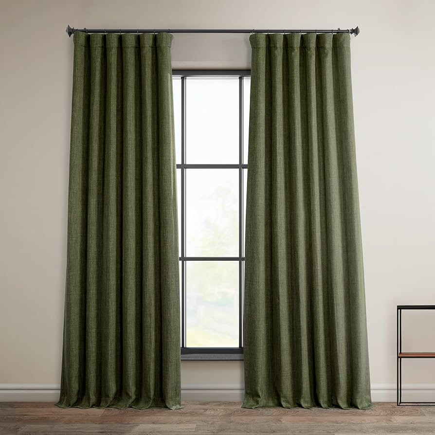 HPD Half Price Drapes Faux Linen Room Darkening Curtains - 96 Inches Long Luxury Linen Curtains f... | Amazon (US)