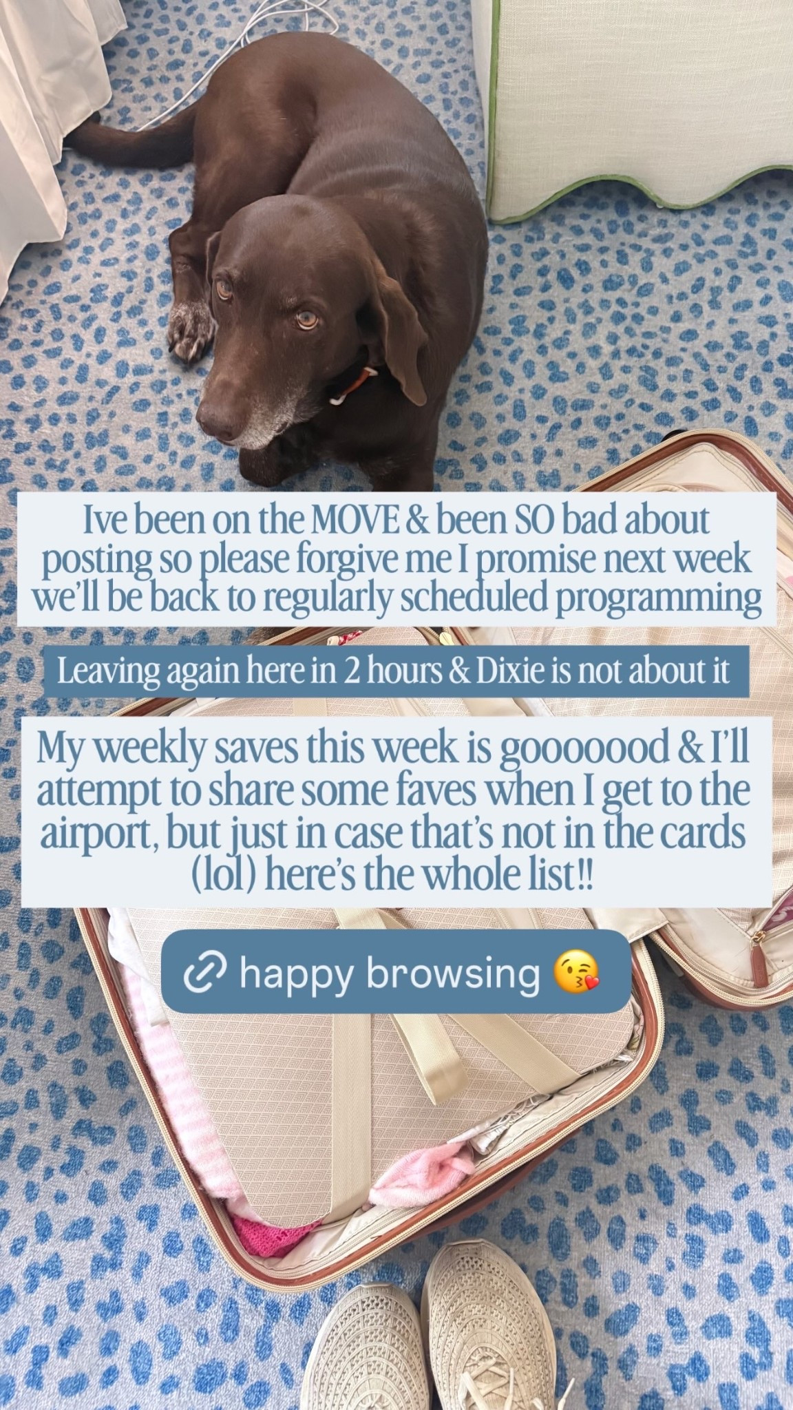 Ive been on the MOVE & been SO bad about posting so please forgive me I promise next week we’ll be back to regularly scheduled programming  Leaving again here in 2 hours & Dixie is not about it  My weekly saves this week is gooooood & I’ll attempt to share some faves when I get to the airport, but just in case that’s not in the cards (lol) here’s the whole list!!