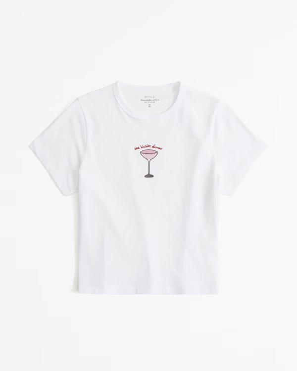 Women's Short-Sleeve Cocktail Graphic Skimming Tee | Women's Tops | Abercrombie.com | Abercrombie & Fitch (US)
