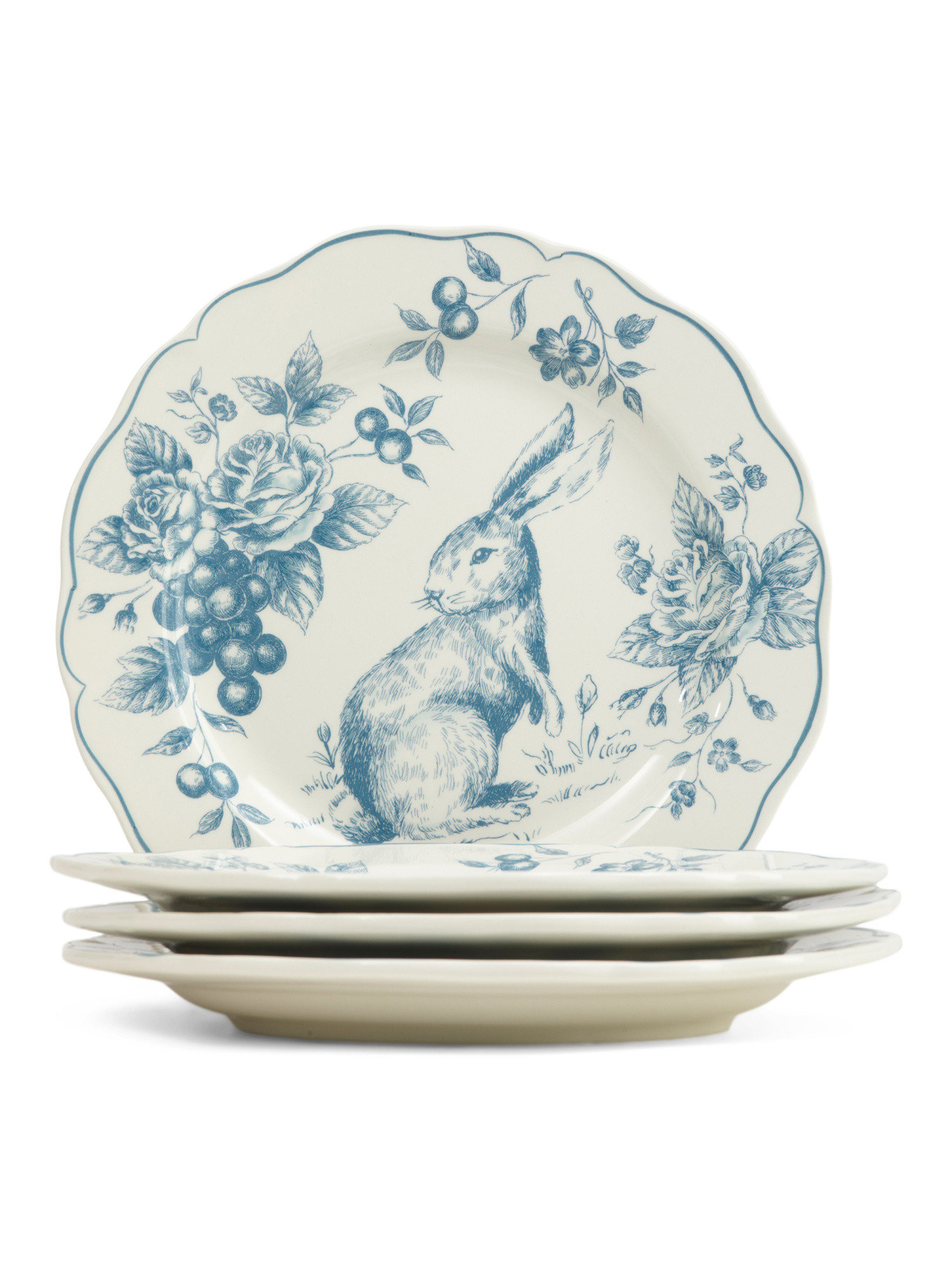 Set Of 4 Toile Round Dinner Plates | TJ Maxx