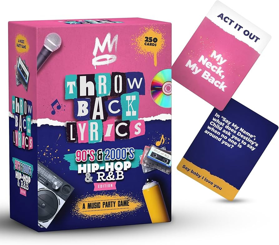 90s & 2000s Hip-Hop & R&B Finish The Lyrics Game & Charades | 250 Cards Includes Stickers & Playl... | Amazon (US)