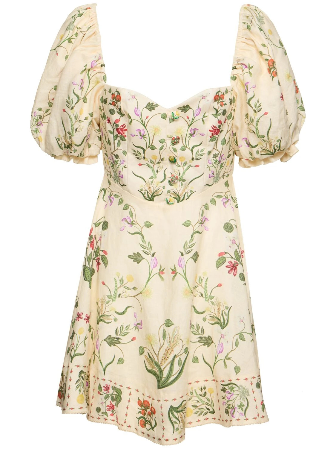 Vuelo Puff Sleeve Linen Mini Dress | Luisaviaroma