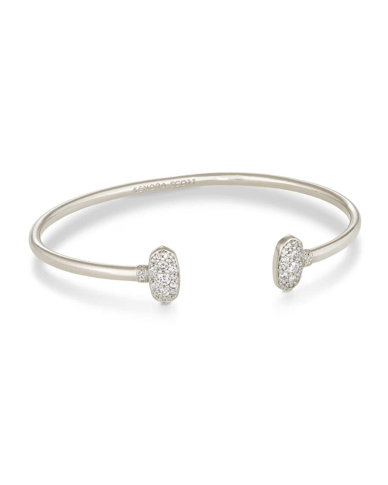 Grayson Silver Cuff Bracelet in White Crystal | Kendra Scott