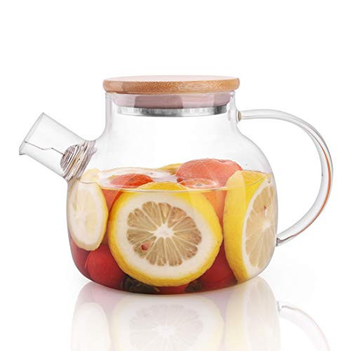 CnGlass Glass Teapot Stovetop Safe,20.3 oz Clear Tea pot with Removable Filter Spout,Loose Leaf and Blooming Tea Maker | Amazon (US)