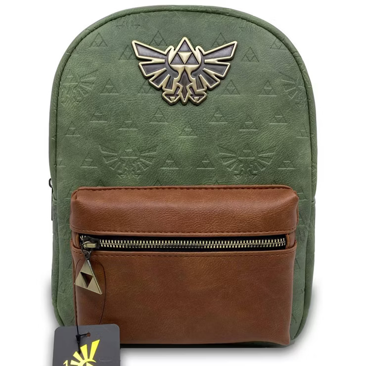 Nintendo The Legend of Zelda Leather 11" Mini Backpack - Green/Brown | Target
