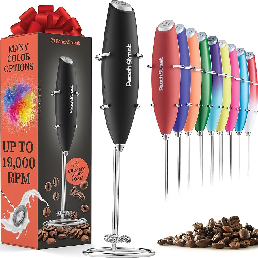 Powerful Handheld Milk Frother, Mini Milk Frother Wand, Battery Operated Stainless Steel Drink Mi... | Amazon (US)