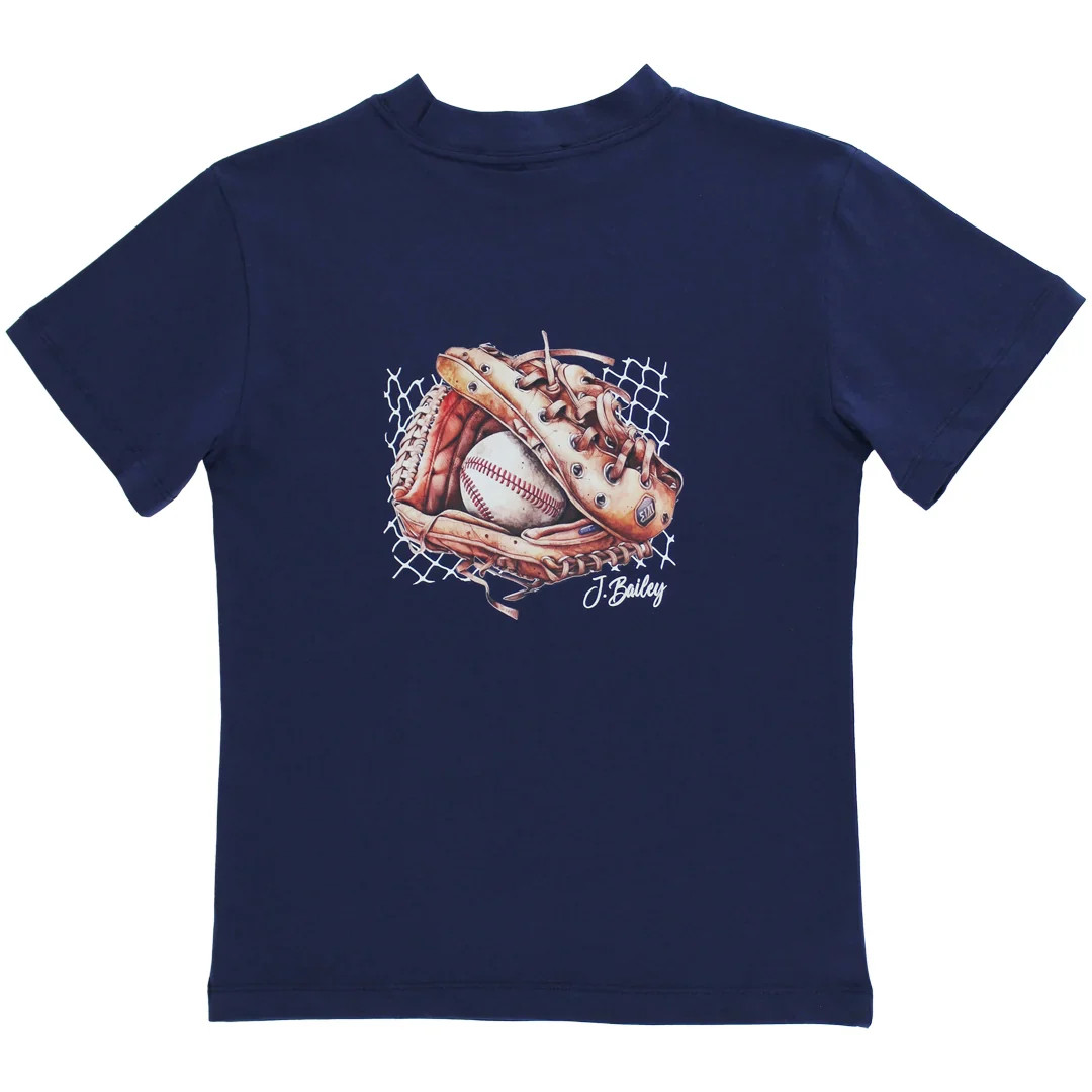 J. Bailey Logo Tee - Baseball on Navy | Persnickety
