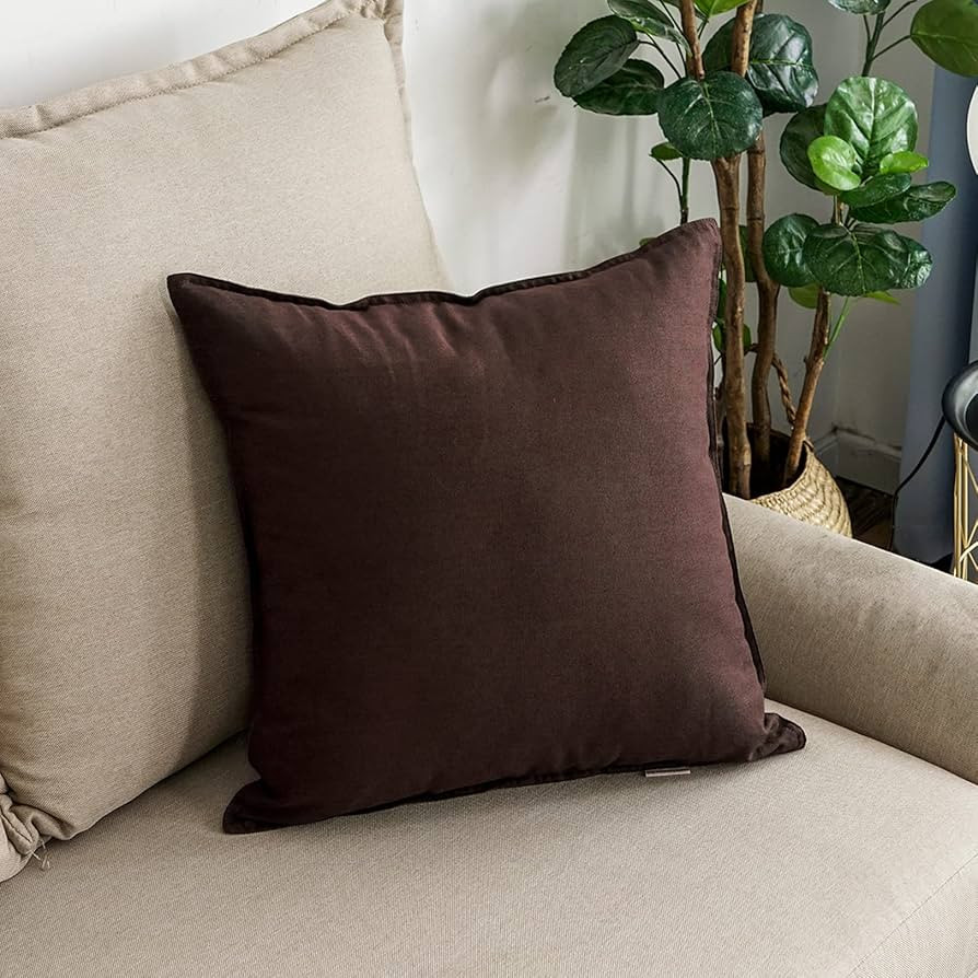 Jeanerlor Funda de almohada SureGuard de 20 x 20 pulgadas (50 x 50 cm), de lino y algodón con di... | Amazon (US)