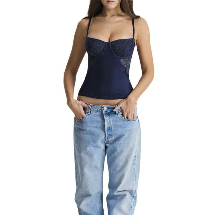 Women's Sweet Slim Cami Tops Mini Tie-Up Bow Front Spaghetti Strap Vest Show Hook And Eye Camisol... | SHEIN