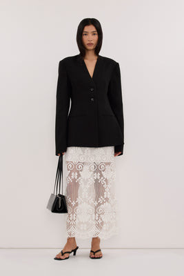 ROSALIE BLACK CINCHED BLAZER | DISSH
