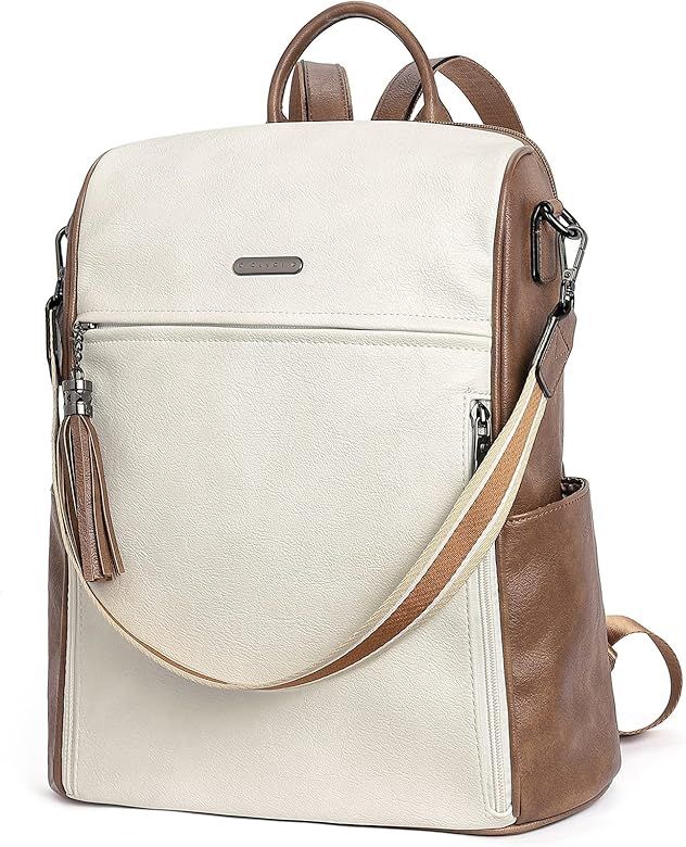 CLUCI Leather Backpack Purse for Women Designer Ladies Large Travel Convertible Shoulder Bag | Amazon (US)