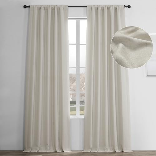 HPD Half Price Drapes Faux Linen Textured Room Darkening Curtains for Bedroom 96 Inches Long (1 P... | Amazon (US)