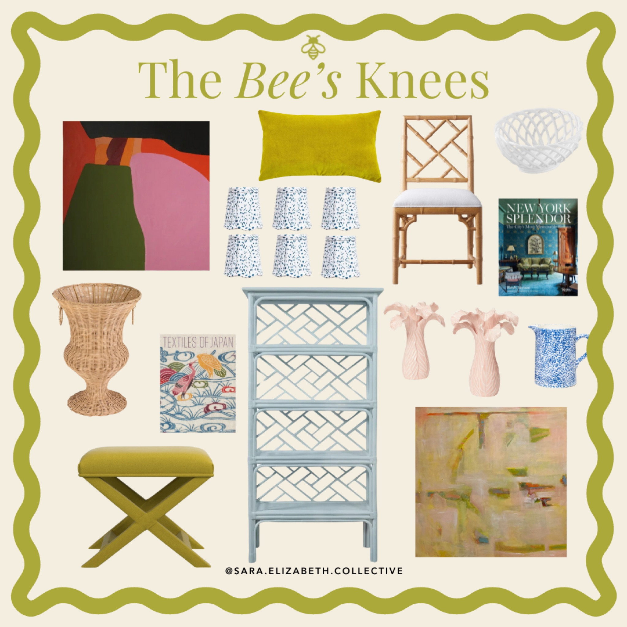 The Bee’s Knees home picks 
Original art
Rattan planter 
Chippendale chair 

#LTKHome