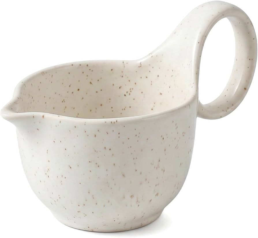 Ceramic Creamer Pitcher, 8.5 OZ Creamer Coffee Milk Container with Handle | Amazon (US)