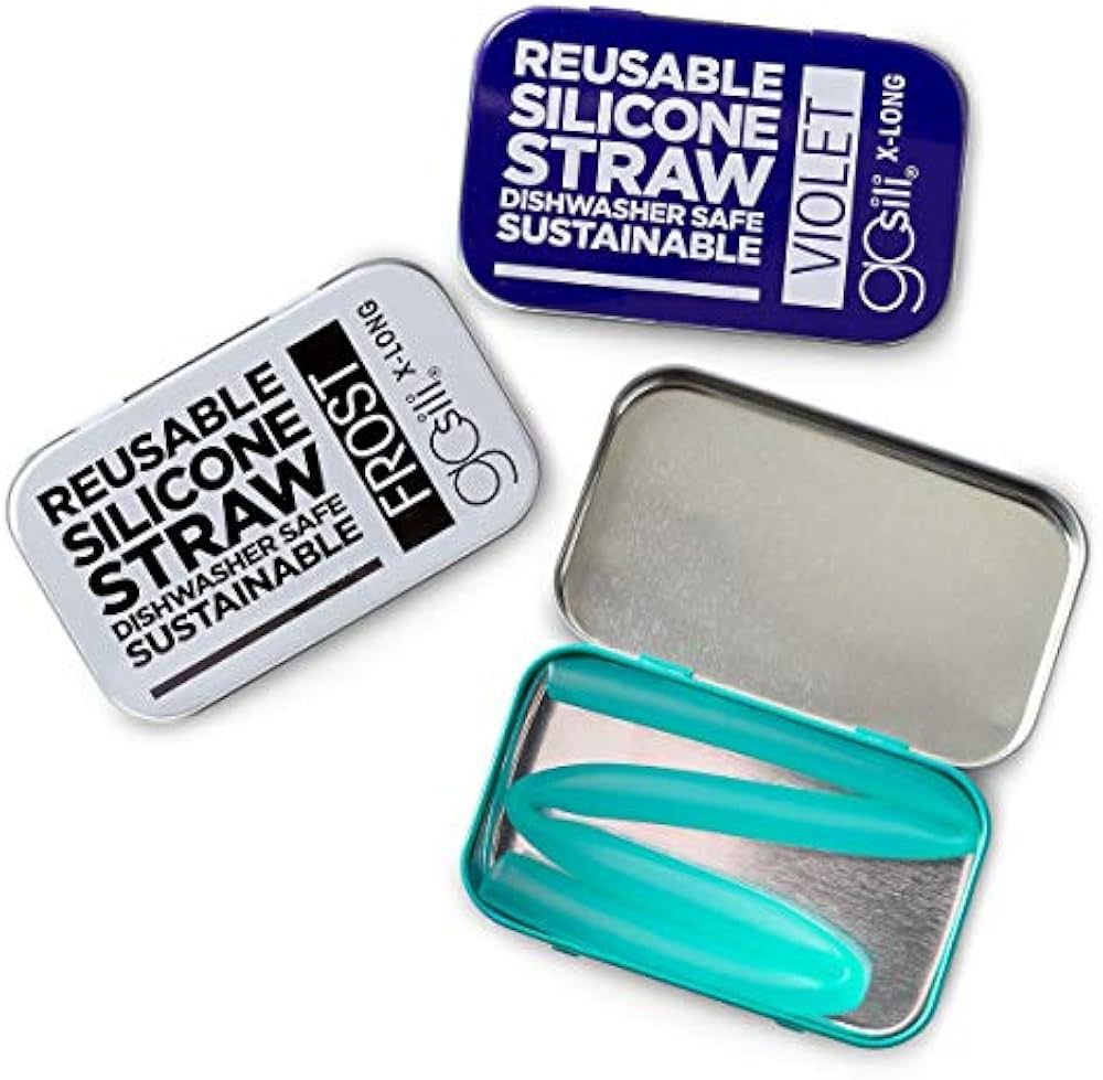GoSili Reusable X-Long 10.75" Silicone Straw and Travel Case (3 pack) | Amazon (US)