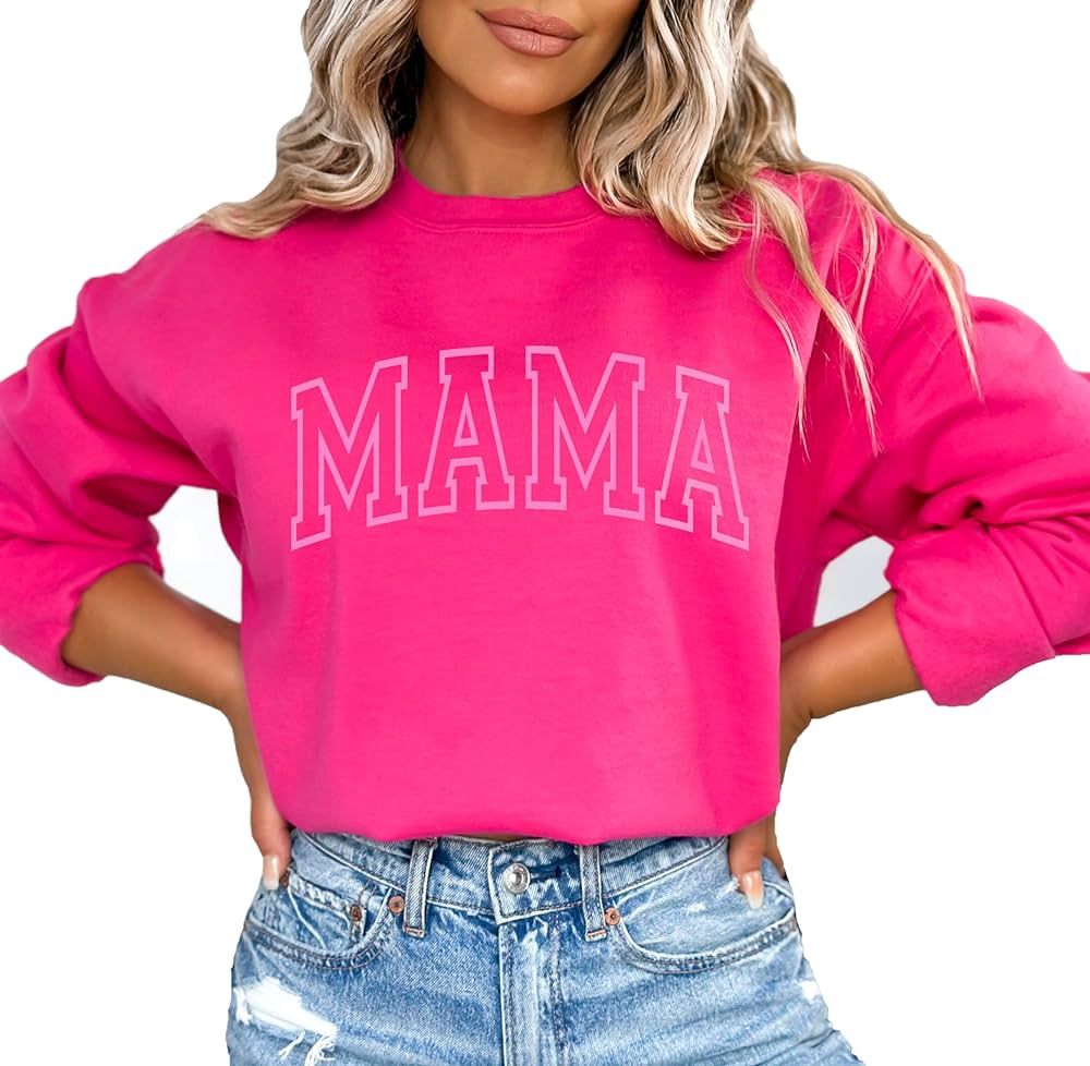 Up2ournecksinfabric Embossed Mama Sweatshirt - Mama Sweatshirt - Mother's Day Gift - Mother's Day... | Amazon (US)