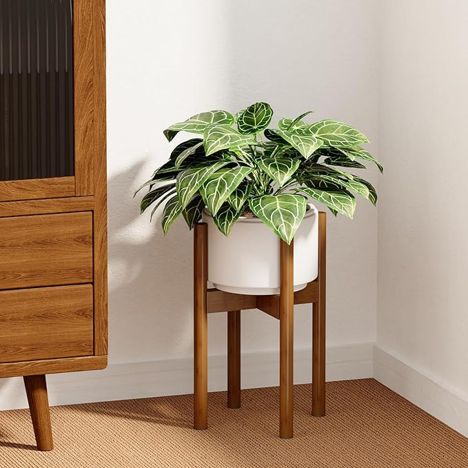 Adjustable Plant Stand Indoor, Bamboo Plant Holder 8 to 12 Inches, Small Corner Planter Stand for... | Amazon (US)