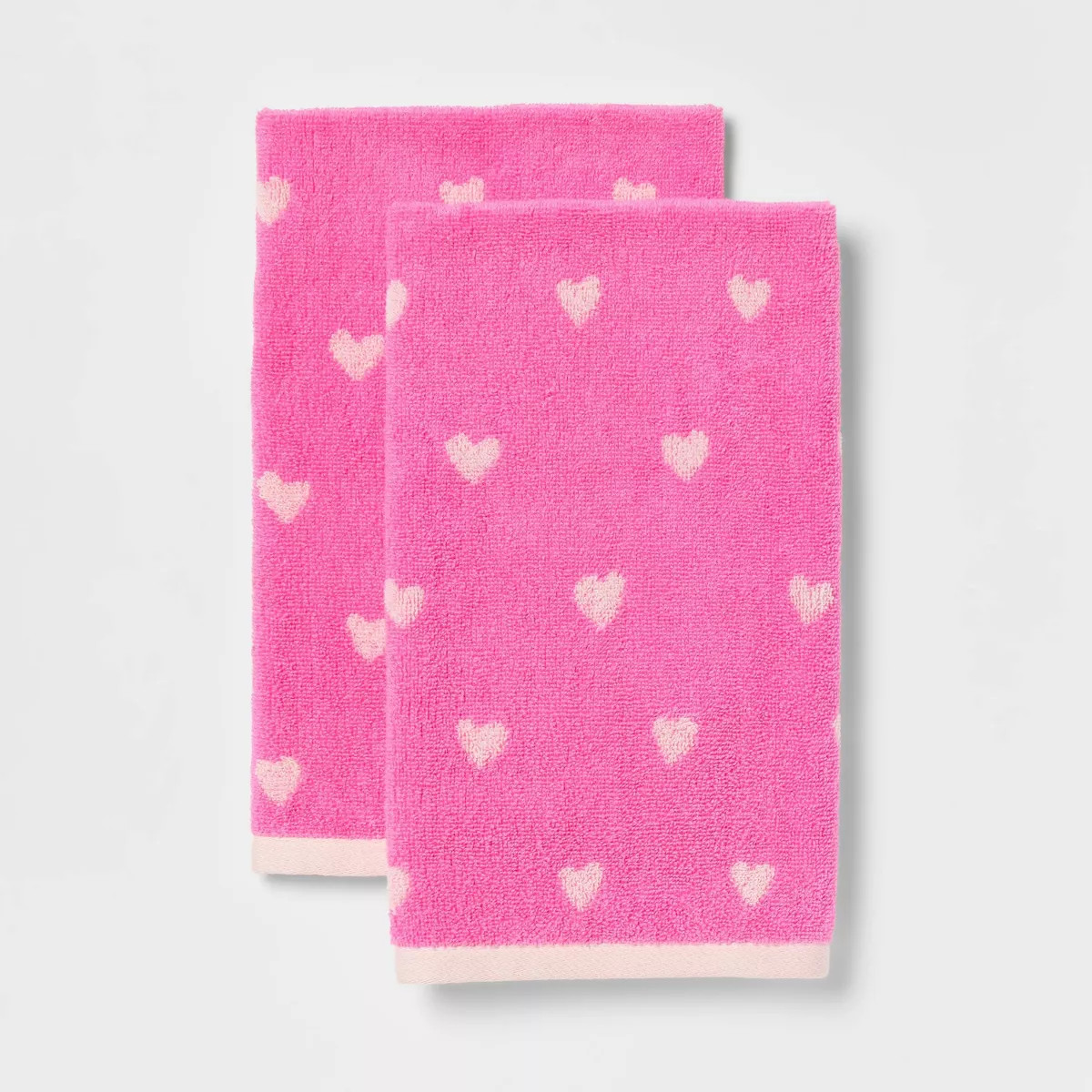 2pk Valentine's Day Mini Heart Dot Hand Towel Set - Room Essentials™ | Target